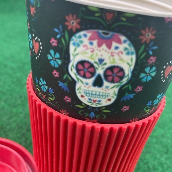 Cambridge Red Black Skull Print Lightweight Reusable Dishwasher Safe Coffee Mug - Picture 3 of 4